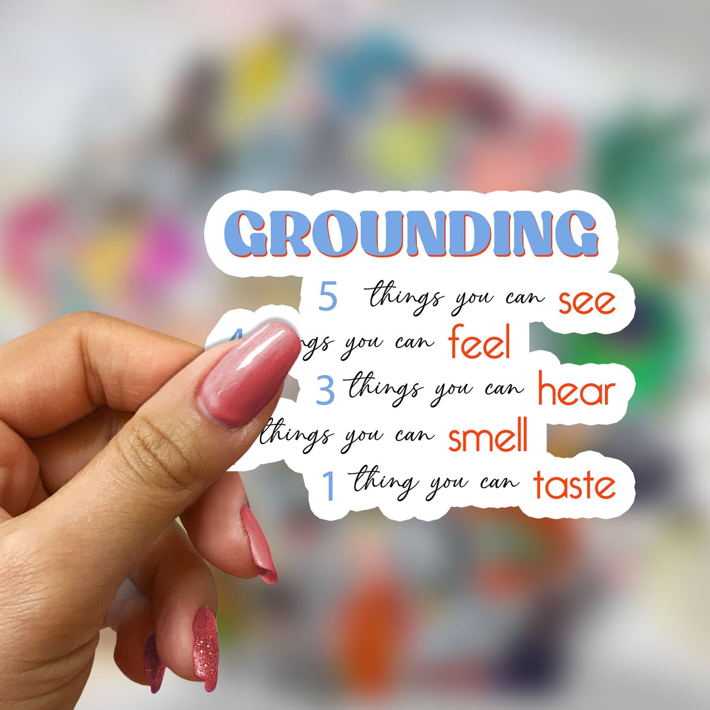 Grounding Technique Vinyl Sticker: Therapy Kamar Quote