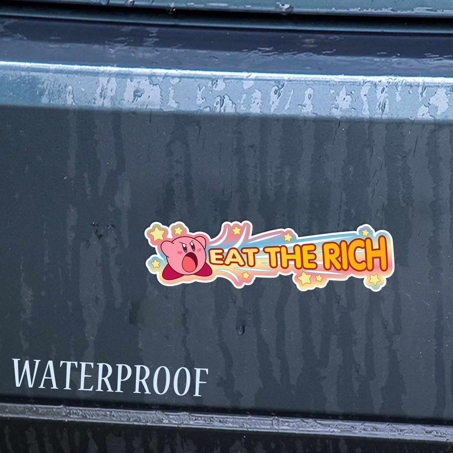 Eat The Rich Sticker: Weatherproof Vinyl Decal for Laptop, Water Bottle