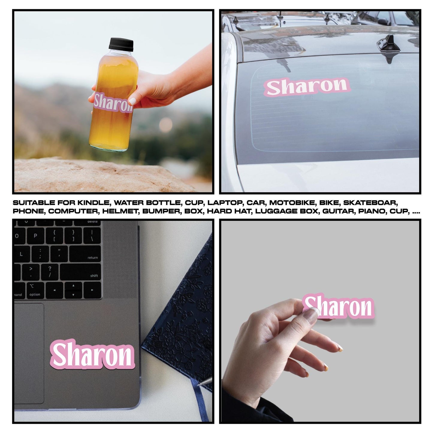 Custom Waterproof Vinyl Name Stickers: Personalized Labels for Water Bottles, Laptops