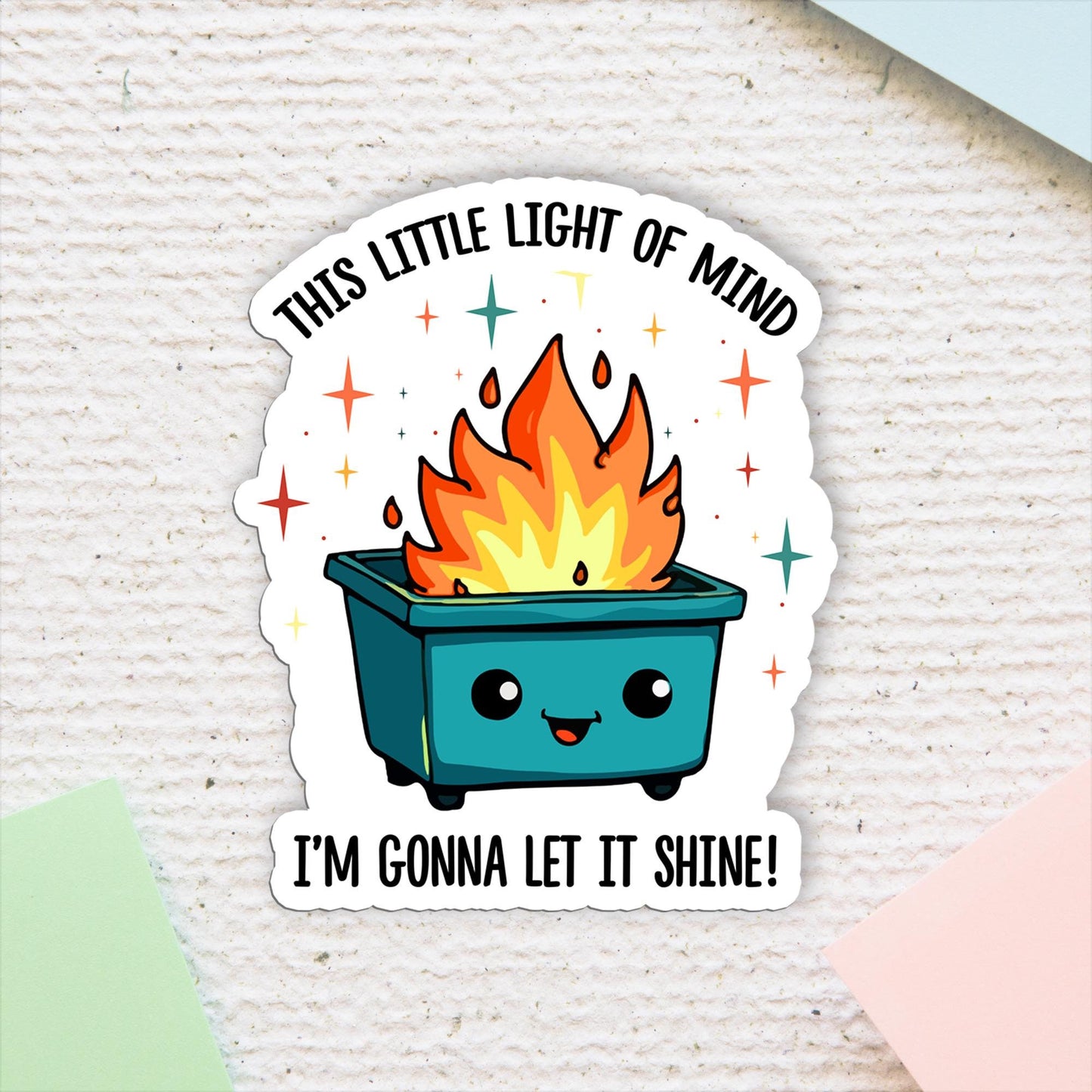 Dumpster Fire Sticker: Funny Sarcastic Anxiety Laptop Decal