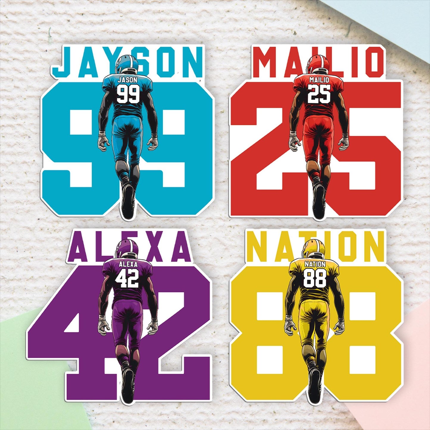 Custom Football Name Sticker: Waterproof Vinyl Decal for Water Bottles