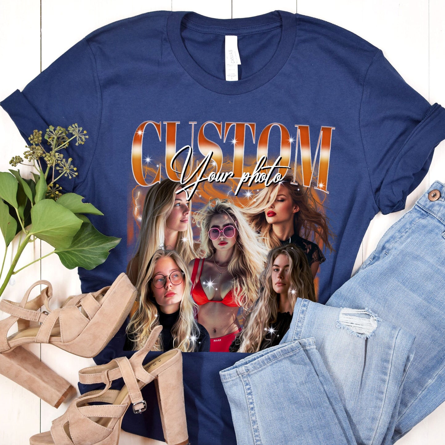 Personalized 90s Rap Tee PNG: Custom Bootleg Shirt Design (Digital File)