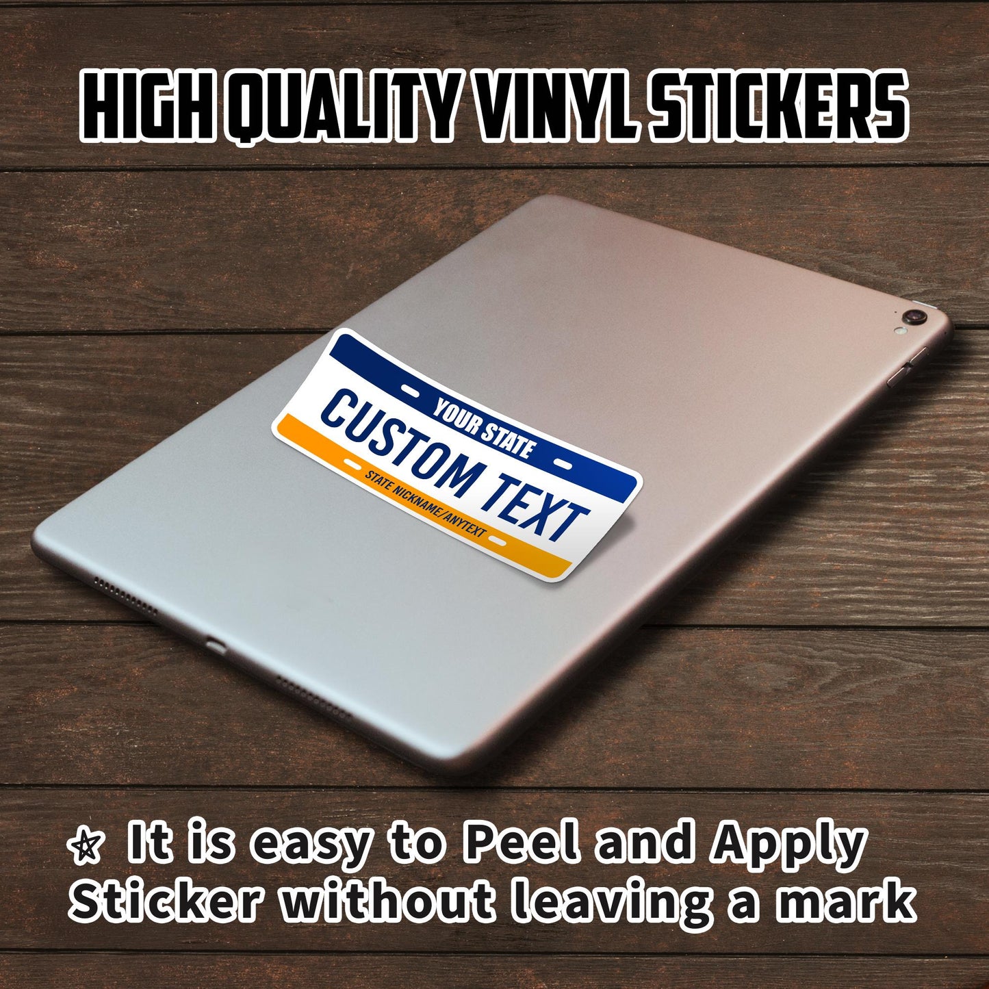 Custom Text Waterproof Vinyl Sticker - Laptop, Car, Bumper