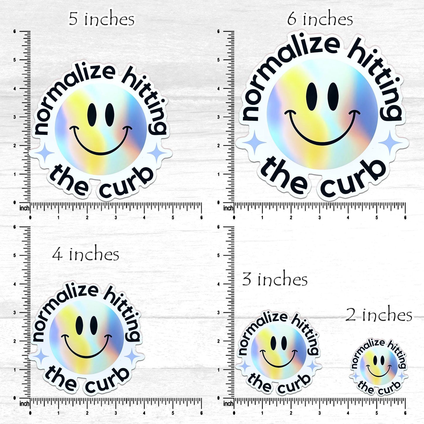 Normalize Hitting The Curb Sticker: Funny Meme Waterproof Vinyl Decal