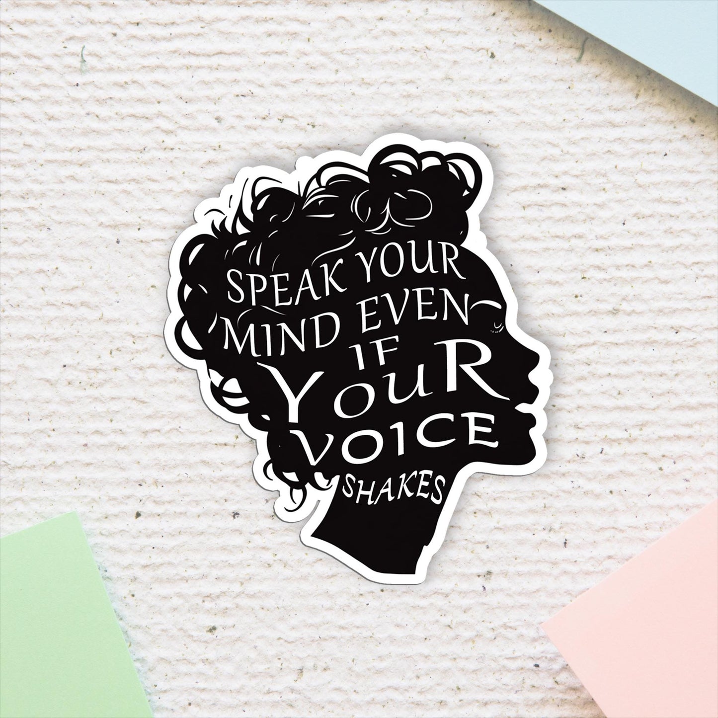 Speak Your Mind RBG Quote Sticker: Feminist Vinyl Decal