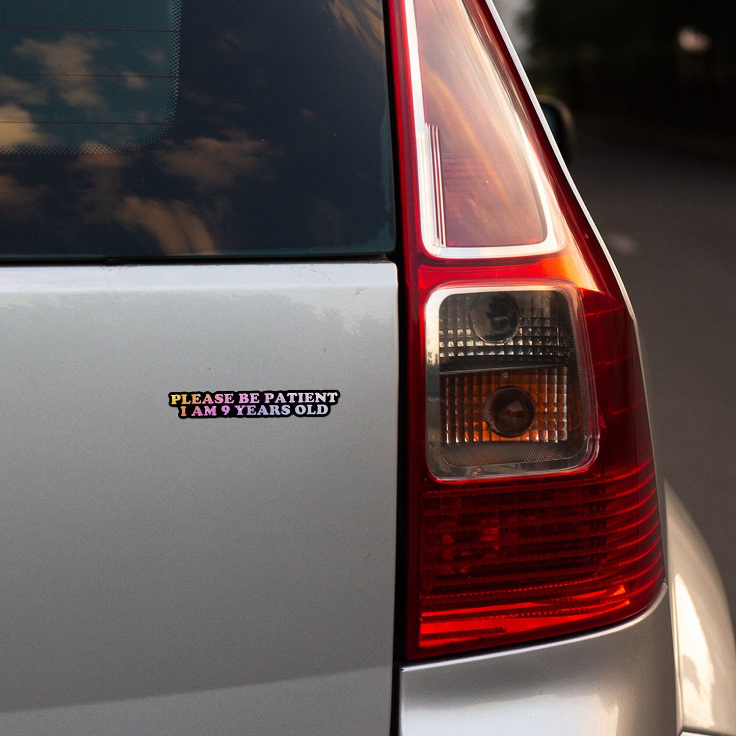 Funny 'Please Be Patient I Am 9 Years Old' Vinyl Bumper Sticker