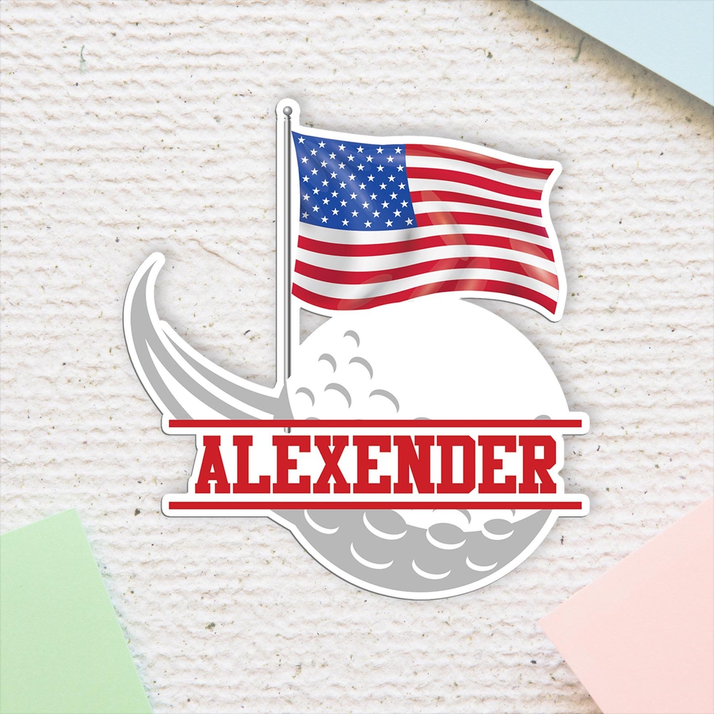 Personalized Waterproof Vinyl Name Stickers, Golf Name Decal for Water Bottle, Custom Golf Cart Sticker, Golf Team Decals, Golf Player Gift