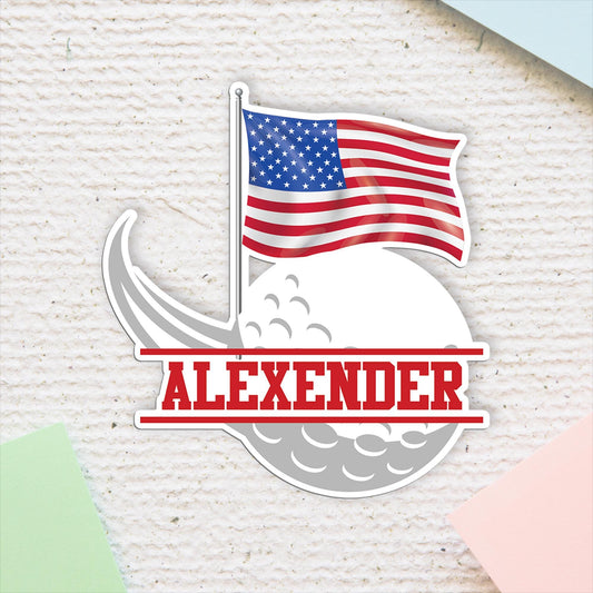 Personalized Waterproof Vinyl Name Stickers, Golf Name Decal for Water Bottle, Custom Golf Cart Sticker, Golf Team Decals, Golf Player Gift