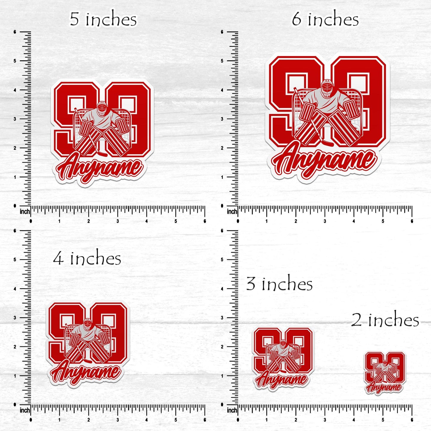 Custom Hockey Goalie Sticker: Personalized Name & Number, Waterproof Vinyl
