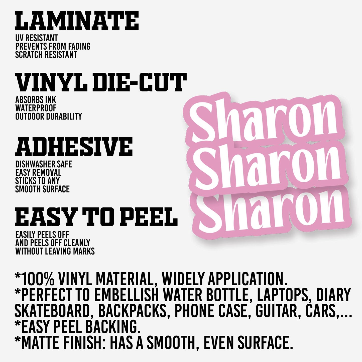Custom Waterproof Vinyl Name Stickers: Personalized Labels for Water Bottles, Laptops