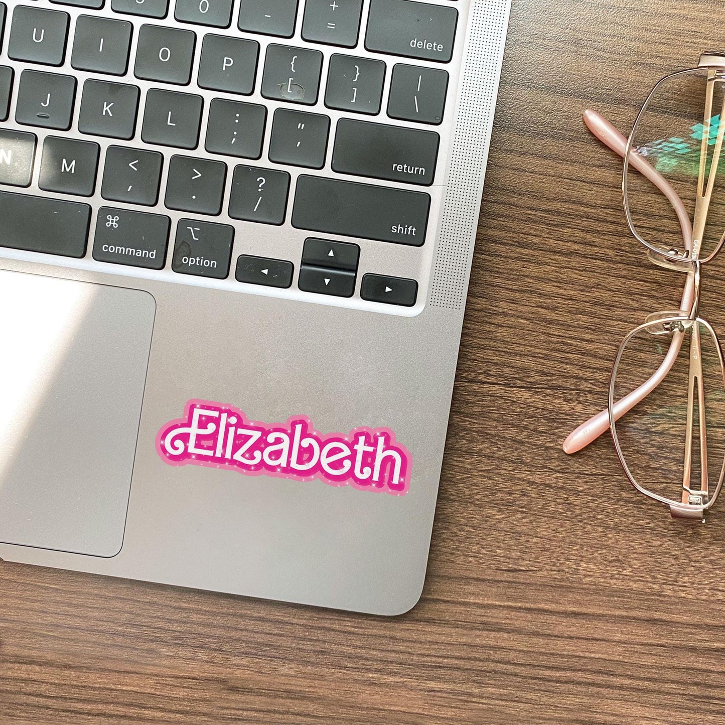 Personalized Name Sticker: Vintage Pink Doll Waterproof Vinyl Decal