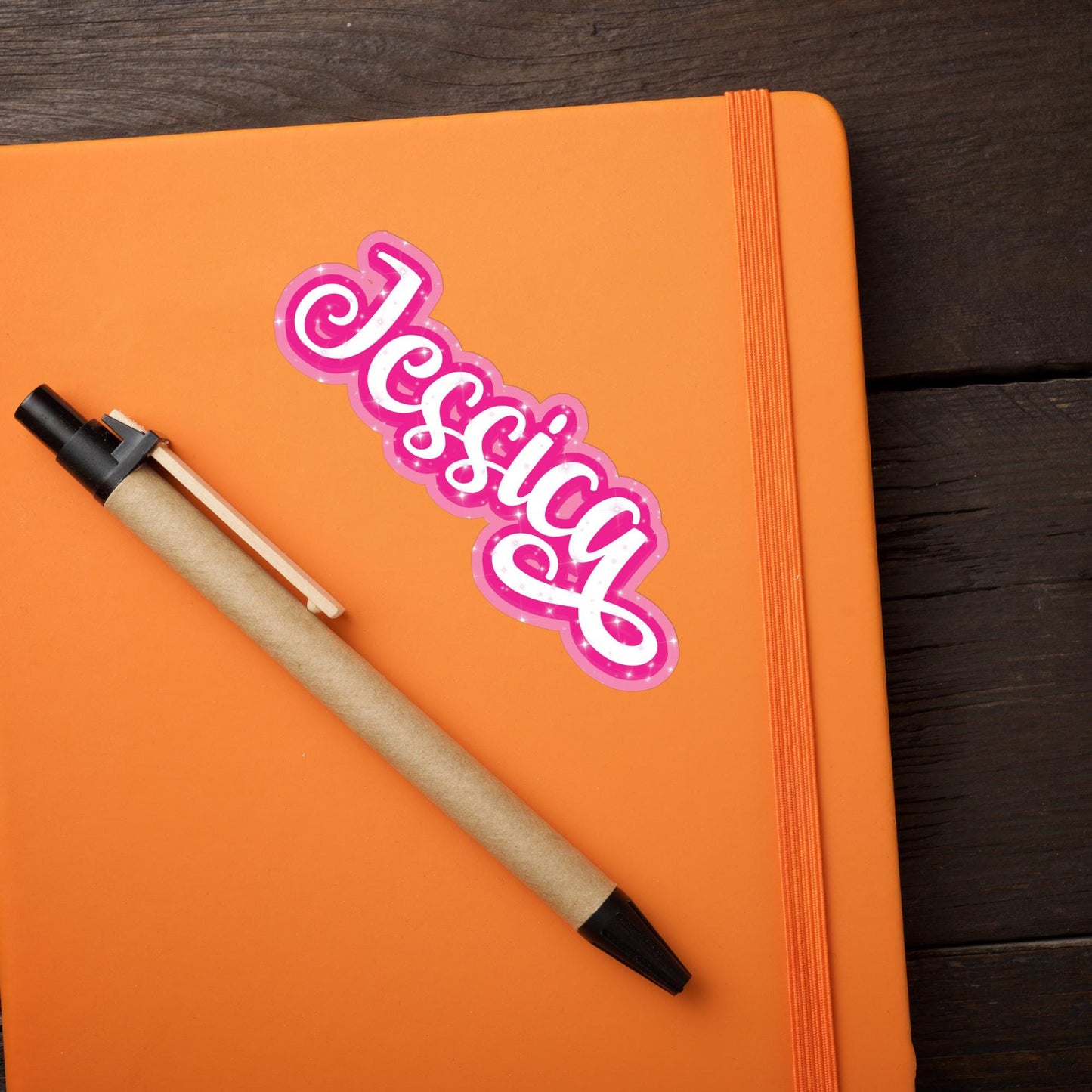 Personalized Name Sticker: Vintage Pink Doll Waterproof Vinyl Decal