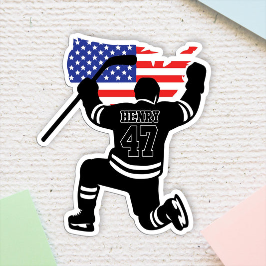 Custom Name Hockey Sticker: Personalized Celebration Decal