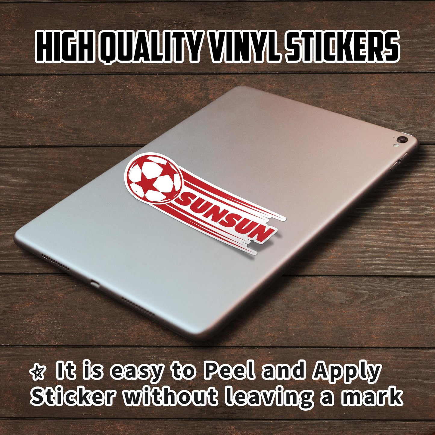 Personalized Soccer Ball Name Sticker: Waterproof Vinyl Decal
