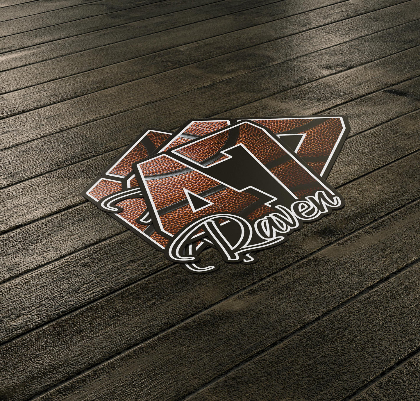 Custom Basketball Name & Number Sticker: Waterproof Vinyl Decal