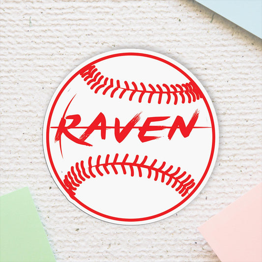 Custom Baseball Name Sticker: Waterproof Vinyl Decal for Water Bottles