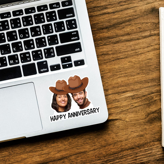 Personalized Cowboy Photo Stickers: Custom Party Favors