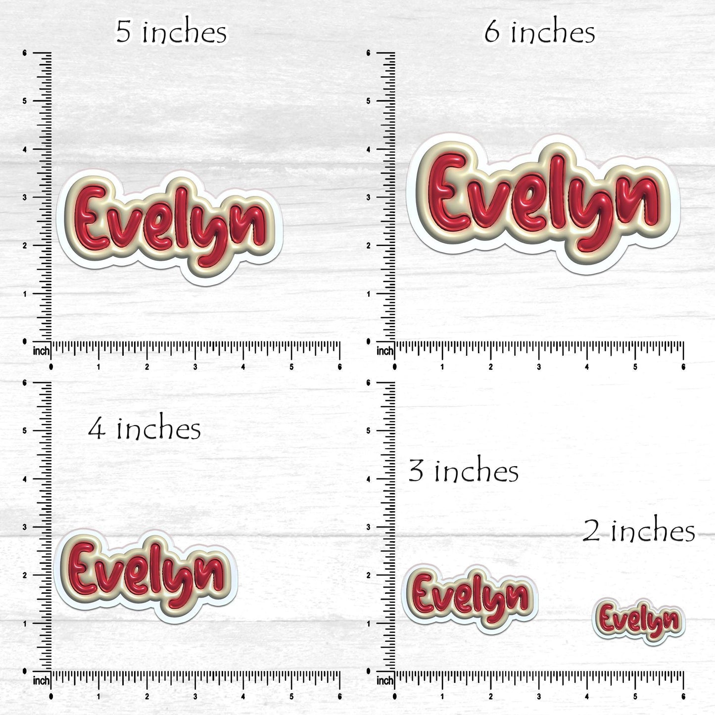 Personalized Waterproof Name Sticker: 3D Style, Hand Lettered Vinyl Decal