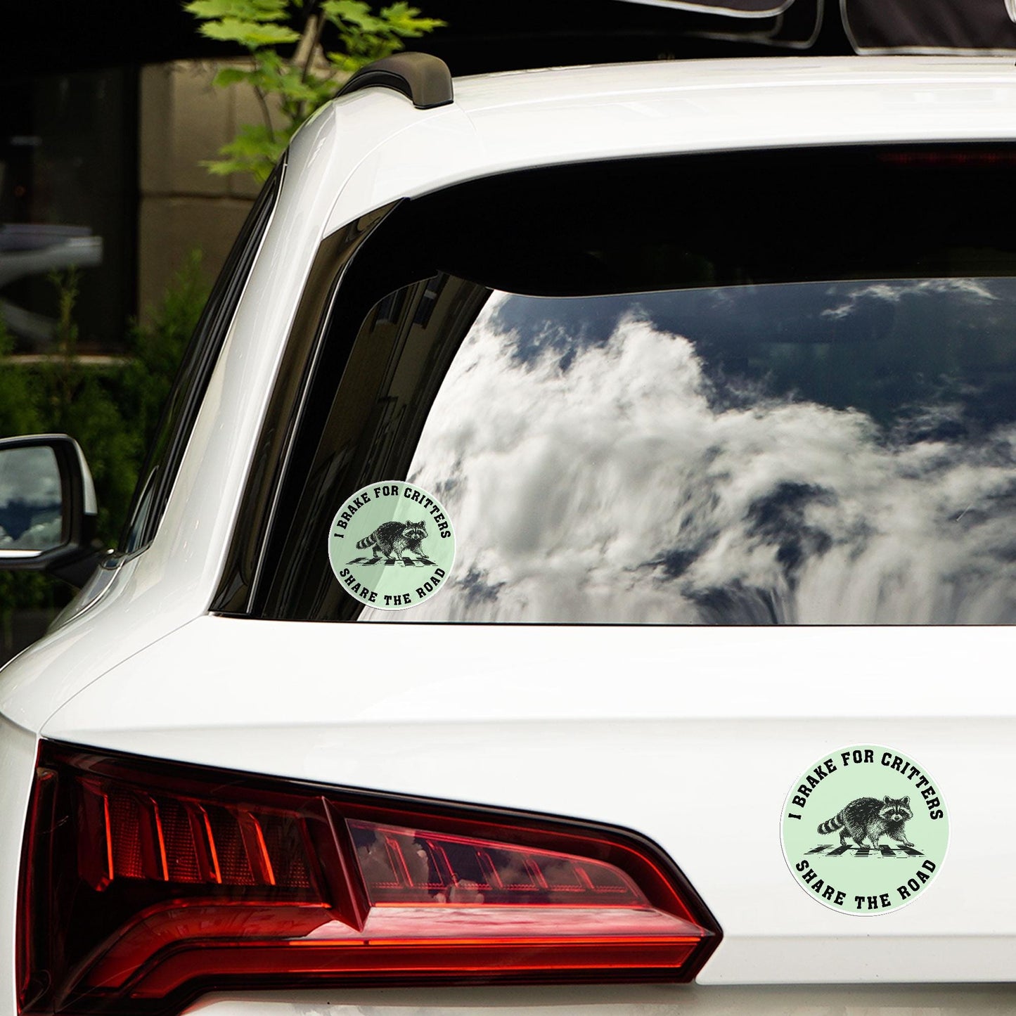 I Brake For Critters Sticker (2 Pieces): Waterproof Vinyl Decal