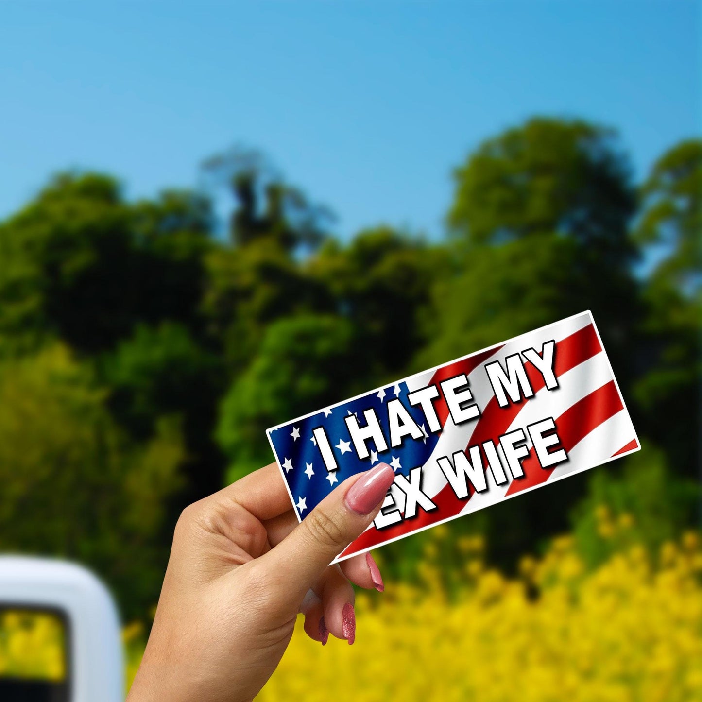 I Hate My Ex-Wife bumper sticker, sticker vinyl, waterproof stickers decal car laptop wall window helmet bumper stickers
