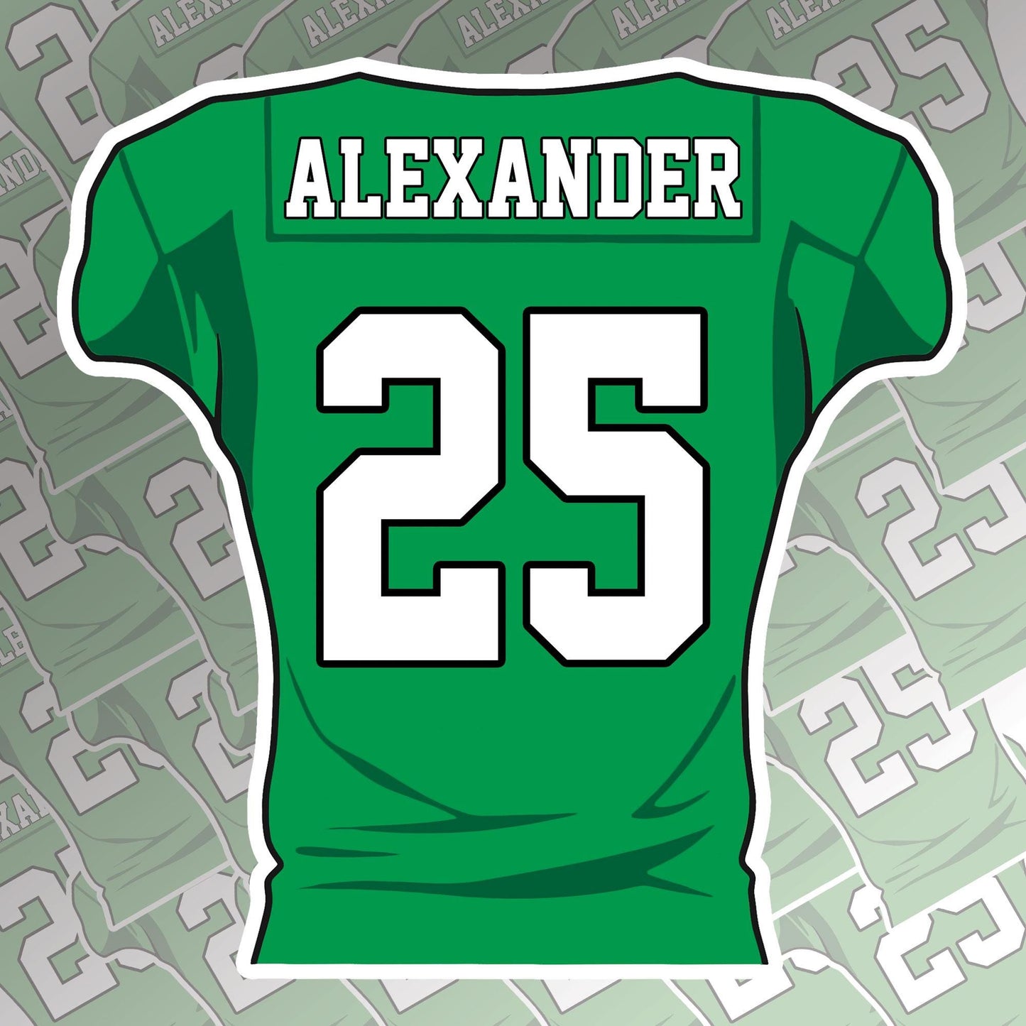 Custom Football Name and Number Sticker: Waterproof Vinyl Decal for Water Bottles, Football Helmet