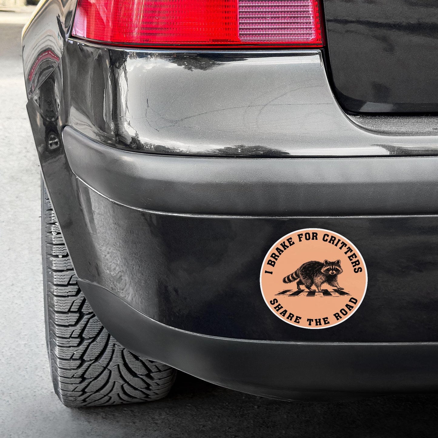 I Brake For Critters Sticker (2 Pieces): Waterproof Vinyl Decal
