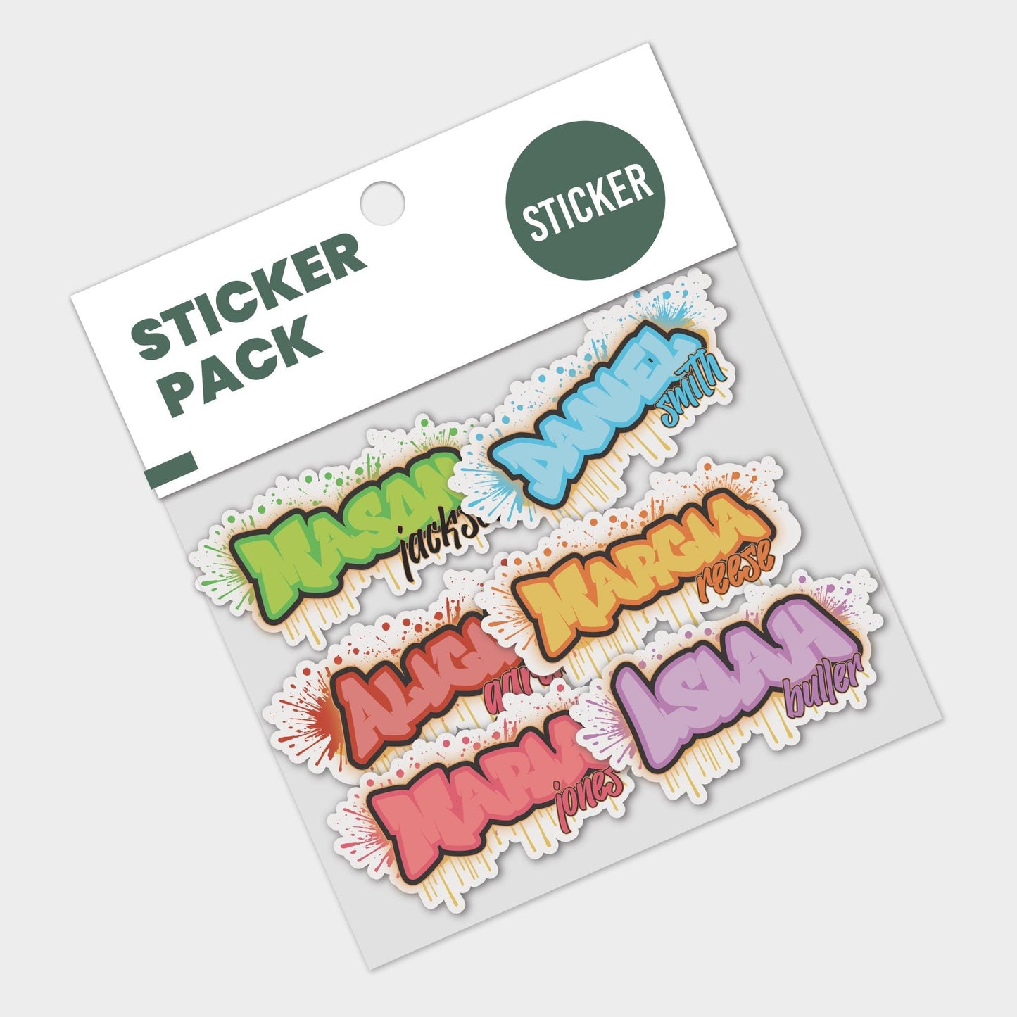 Custom Name Sticker: Personalized Die-Cut Vinyl Graffiti Decal Sticker for Water Bottle, Laptop, Cup, Toolboxes, Daycare Labels