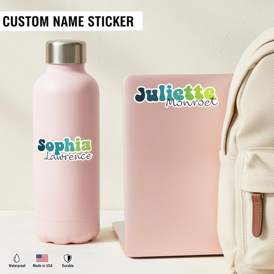 Custom Full Name Sticker, Personalized Waterproof Vinyl Sticker Name for Water Bottles, Laptops, Pack-bags and more for girls, ladies