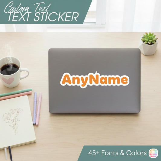 Custom Name Sticker: Waterproof Laptop, Bottle, Phone Decal