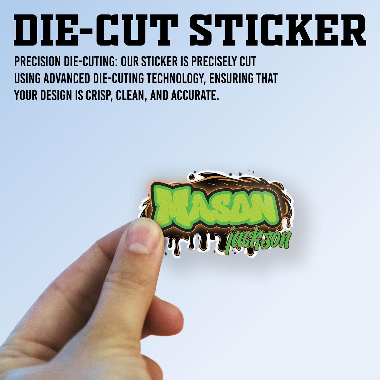 Custom Name Sticker: Personalized Die-Cut Vinyl Graffiti Decal Sticker for Water Bottle, Laptop, Cup, Toolboxes, Daycare Labels