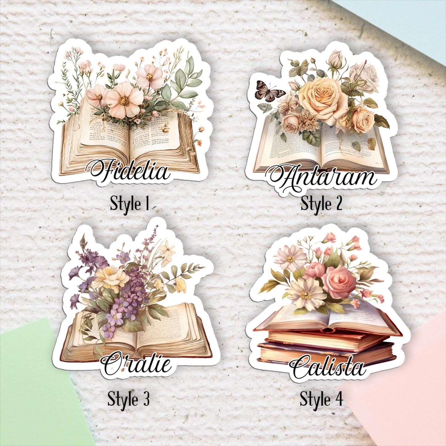 Personalized Book Stack Sticker: Custom Name Vinyl Decal for Book Lovers
