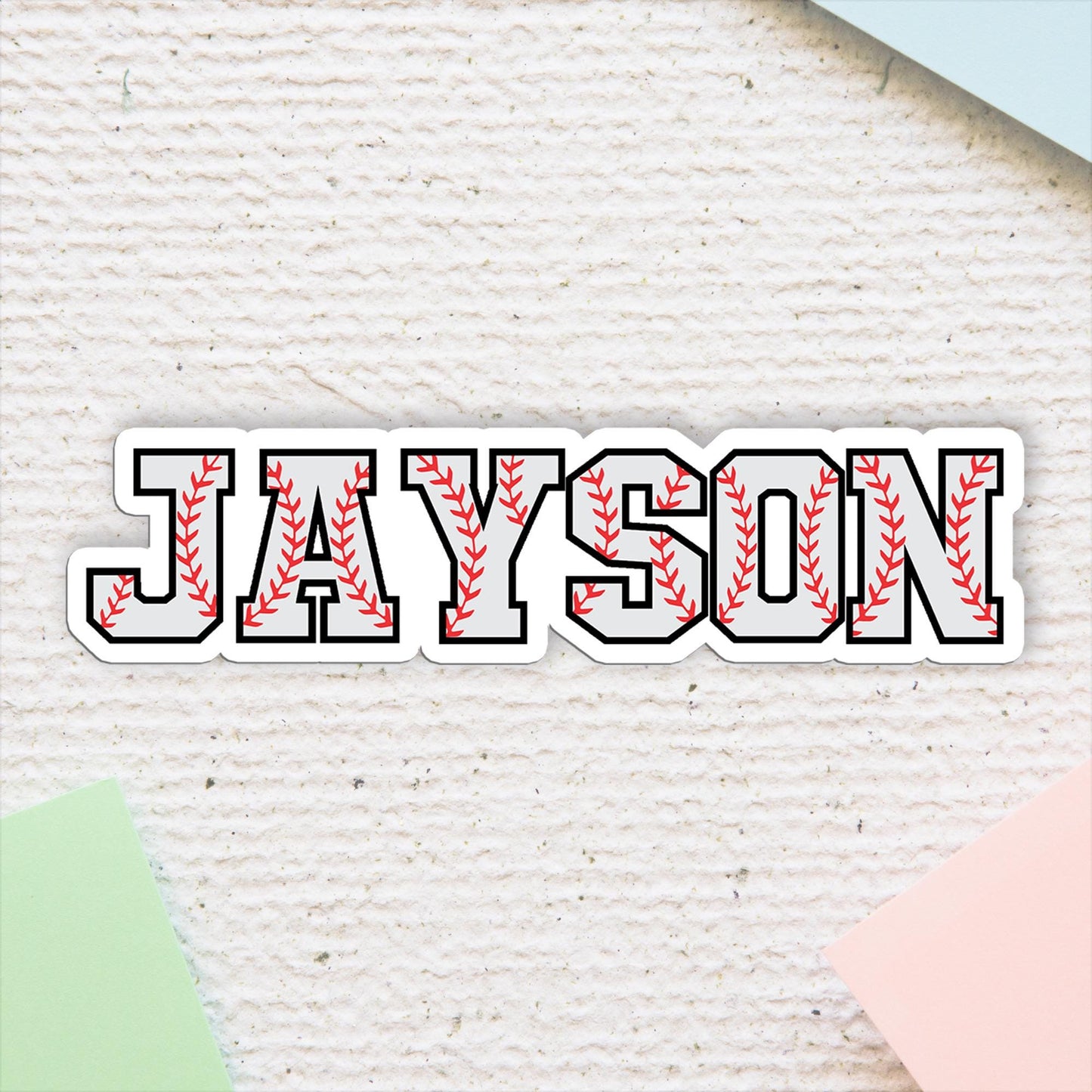 Custom Baseball Name Sticker: Personalized Vinyl Decal for Baseball Helmet, Laptop, Water Bottle, Softball Sticker