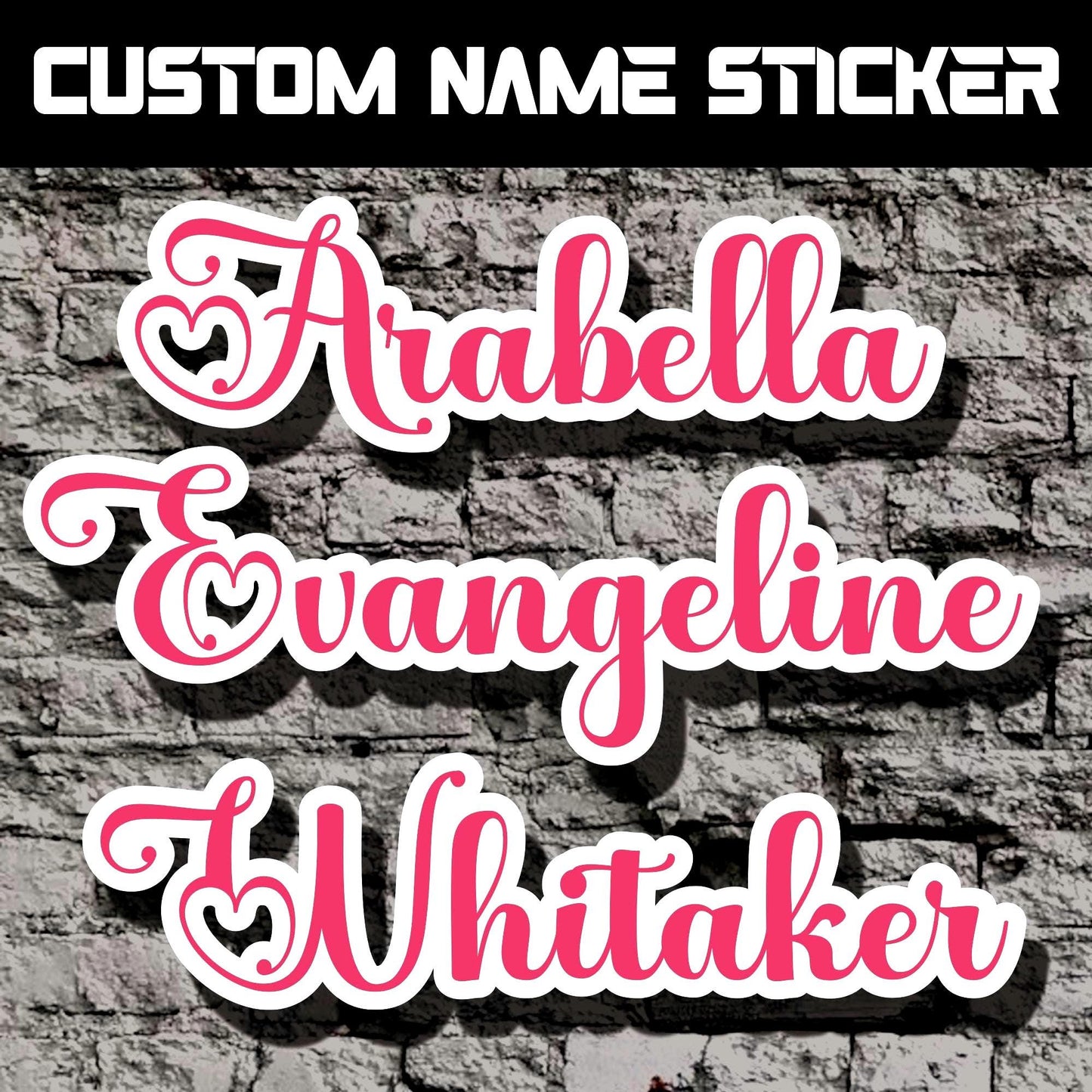 Custom Name Sticker: Waterproof Vinyl Decal for Water Bottles, Laptops