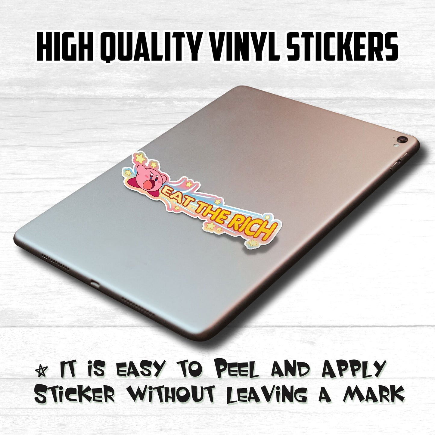 Eat The Rich Sticker: Weatherproof Vinyl Decal for Laptop, Water Bottle