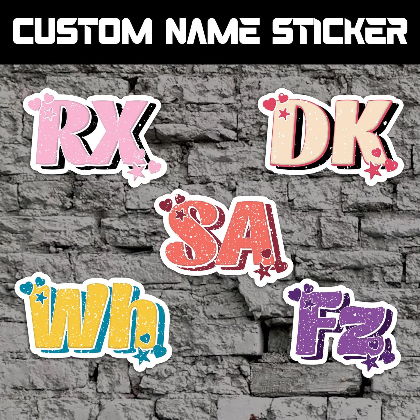 Personalized Name Vinyl Sticker: Custom Monogram Decal for Laptop, Water Bottle