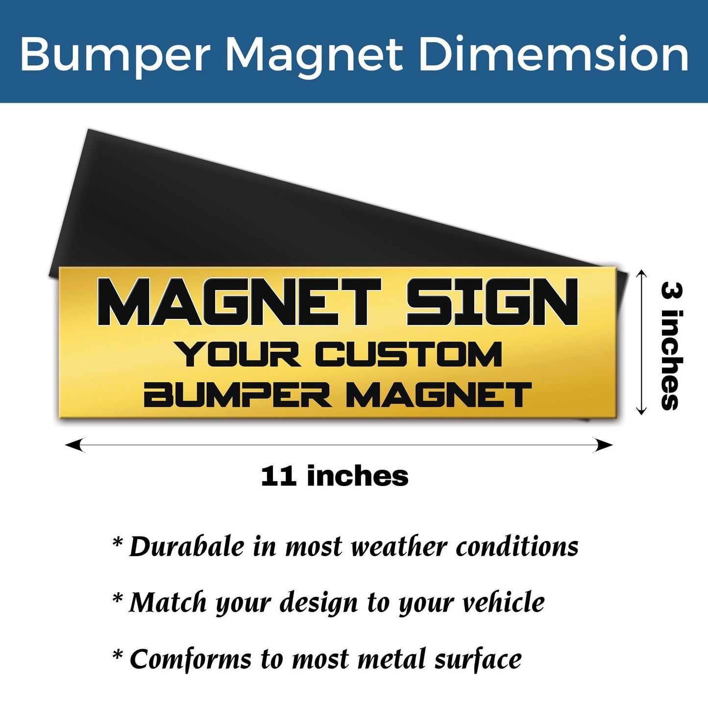 Custom Car Magnet Sticker: Weatherproof Magnet Decal for Car, Truck Van Bumper, Made in USA