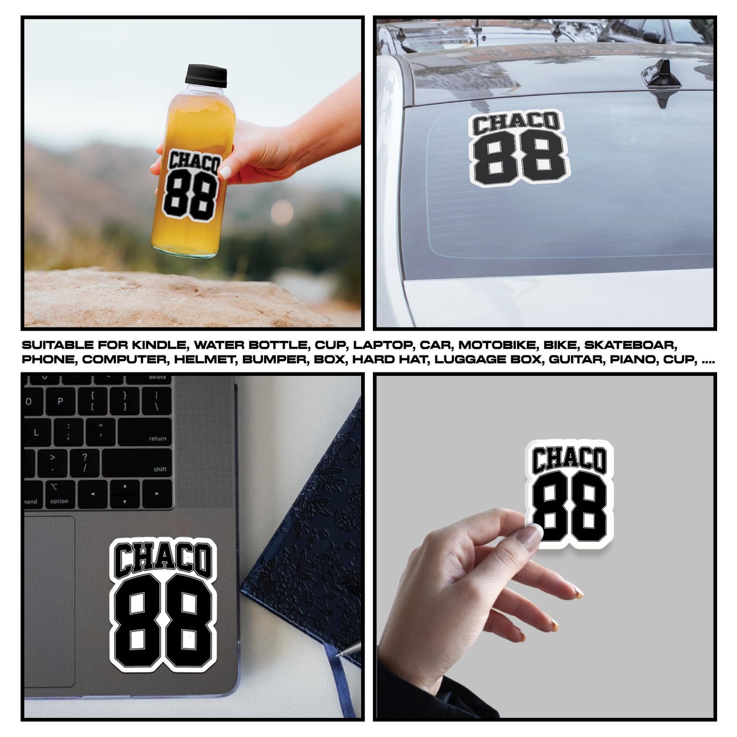 Custom Name & Number Vinyl Sticker: Personalized Water Bottle Decal, Custom Number Sticker for Laptop, Helmet, Kindle