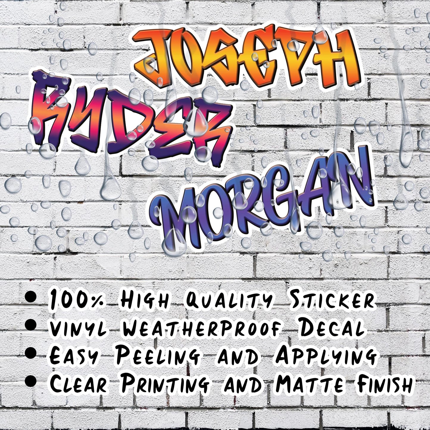 Custom Graffiti Name Sticker: Personalized Water-Resistant Vinyl Decal for Water Bottle, Helmet, Tool Boxes, Ideal Gift Custom Name Sticker