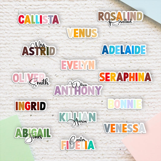 Personalized Name Sticker Decal: Waterproof Vinyl for Laptop, Water Bottle
