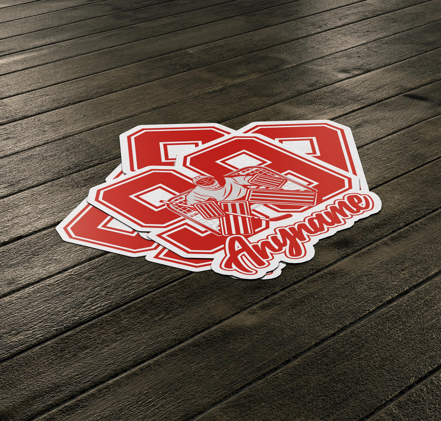 Custom Hockey Goalie Sticker: Personalized Name & Number, Waterproof Vinyl