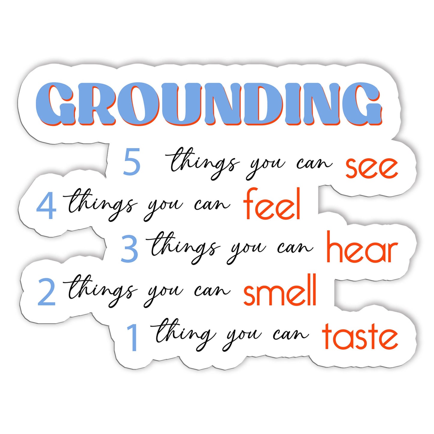 Grounding Technique Vinyl Sticker: Therapy Kamar Quote