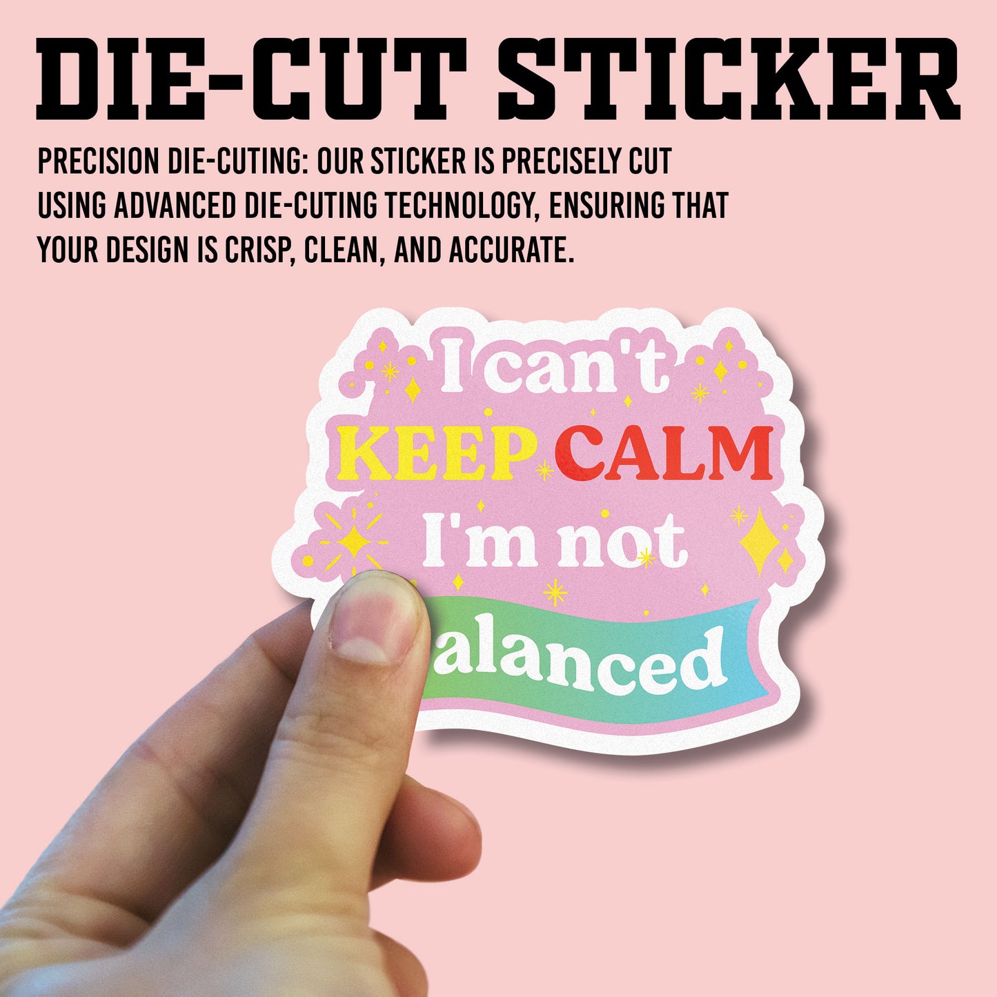 I Cant Keep Calm Im Not Balanced Sticker, Accountant Stickers, Funny CPA Tax Season Accounting Vinyl Decal, Waterproof, UV Resistant, for Water Bottle, Scrapbook, Laptop, Car