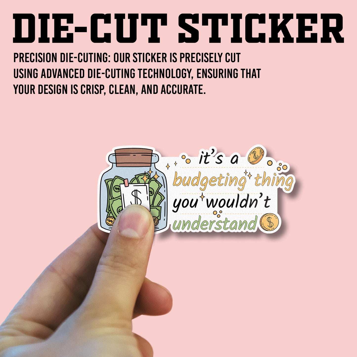 Its A Budgeting Thing You Wouldnt Understand Sticker, Accountant Stickers, Funny CPA Tax Season Accounting Vinyl Decal, Waterproof, UV Resistant, for Water Bottle, Scrapbook, Laptop, Car