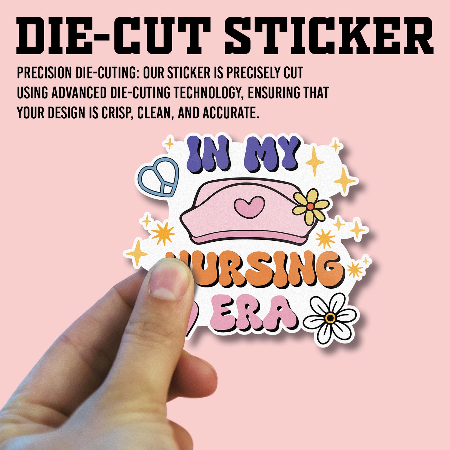 In My Nursing Era Sticker, Nurse Stickers, Nursing Medical Funny Doctor Heathcare Vinyl Decals, Waterproof, UV Resistant, Suitable for Tumbler, Laptop, Car