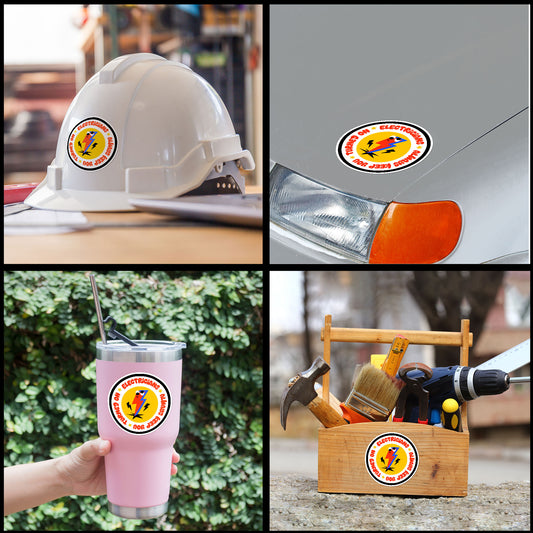 Electricians Allways Keep You Turned On Sticker for Lineman Funny Blue Collar Sticker Waterproof Vinyl Decals for Car Truck Laptop Helmet Water Bottles Bicycle Luggage Stickers