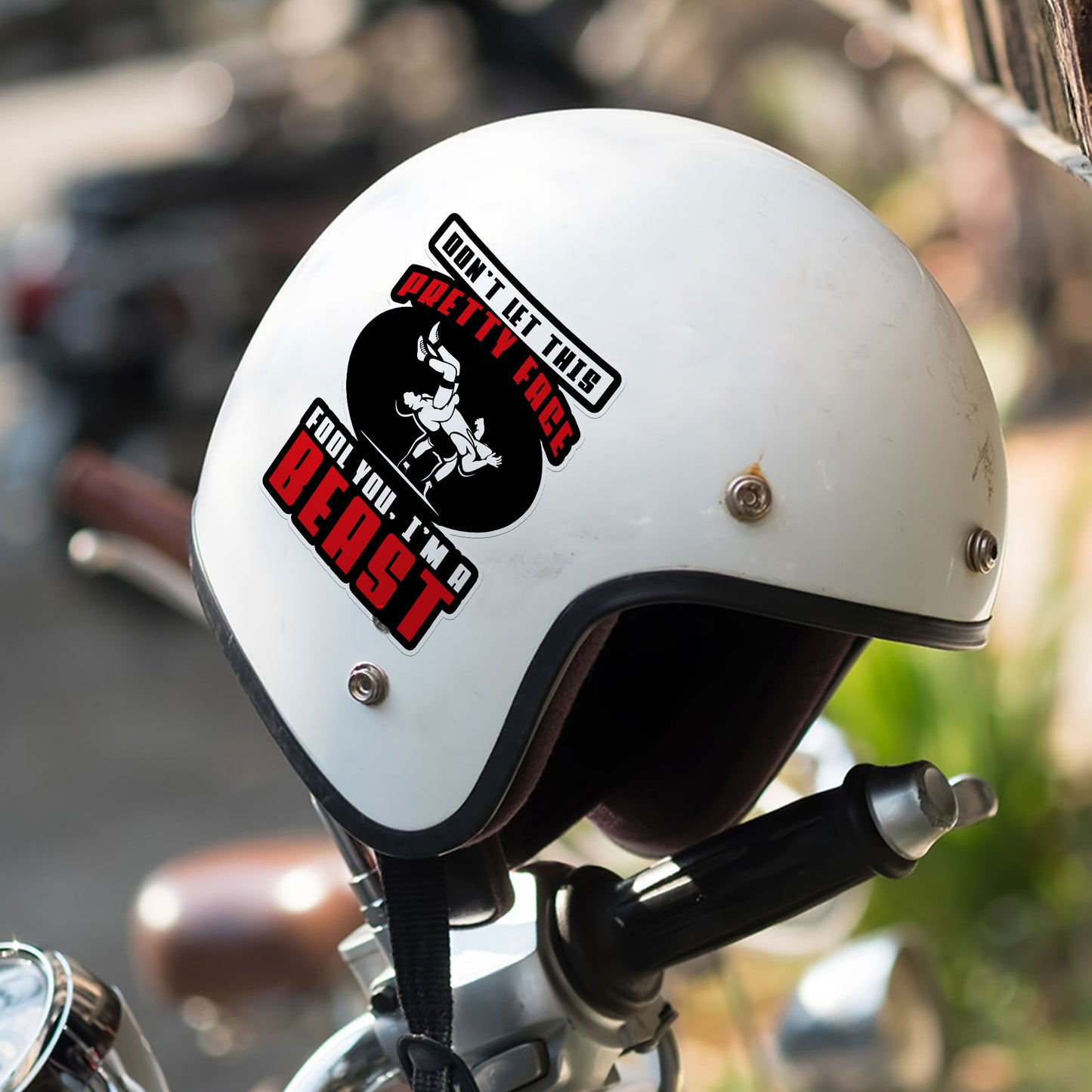 Dont Let This Pretty Face Fool You Sticker Funny Wrestling Wrestler Saying Stickers Waterproof Vinyl Decals for Car Truck Laptop Helmet Hardhats Water Bottles Bicycle Luggage, Blue Collar Stickers