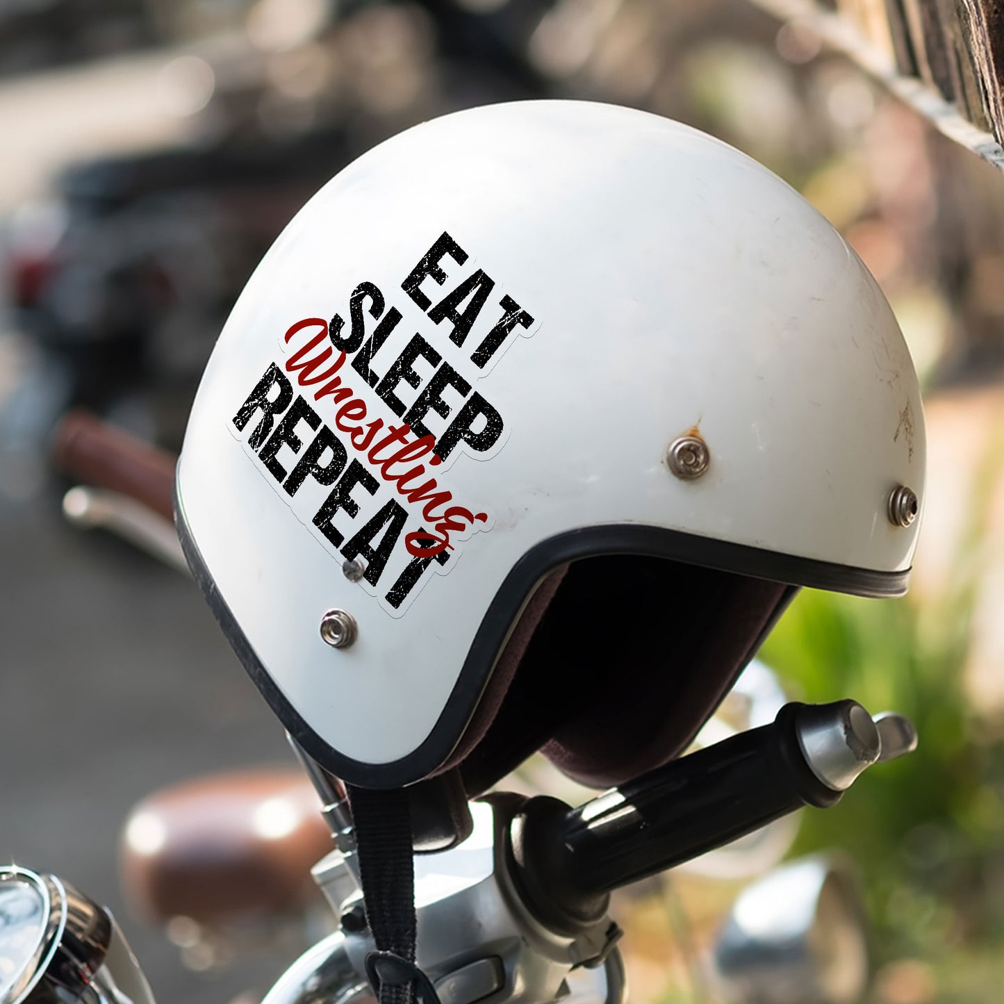 Eat Sleep Repeat Wrestling Sticker Funny Wrestle Saying Sticker Waterproof Vinyl Decals for Car Truck Laptop Helmet Hardhats Water Bottles Bicycle Luggage, Blue Collar Stickers