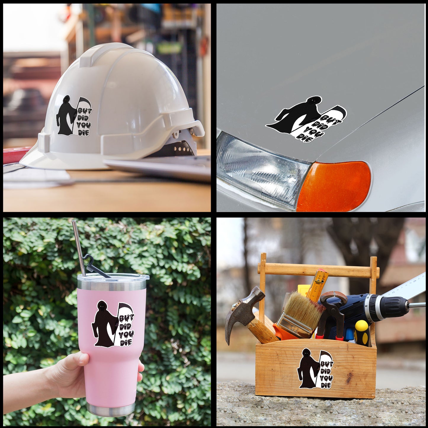 But Did You Die Sticker Funny Sarcastic Halloween Humor Saying Waterproof Vinyl Decals for Hard Hat Car Truck Laptop Helmet Water Bottles Bicycle Luggage Stickers