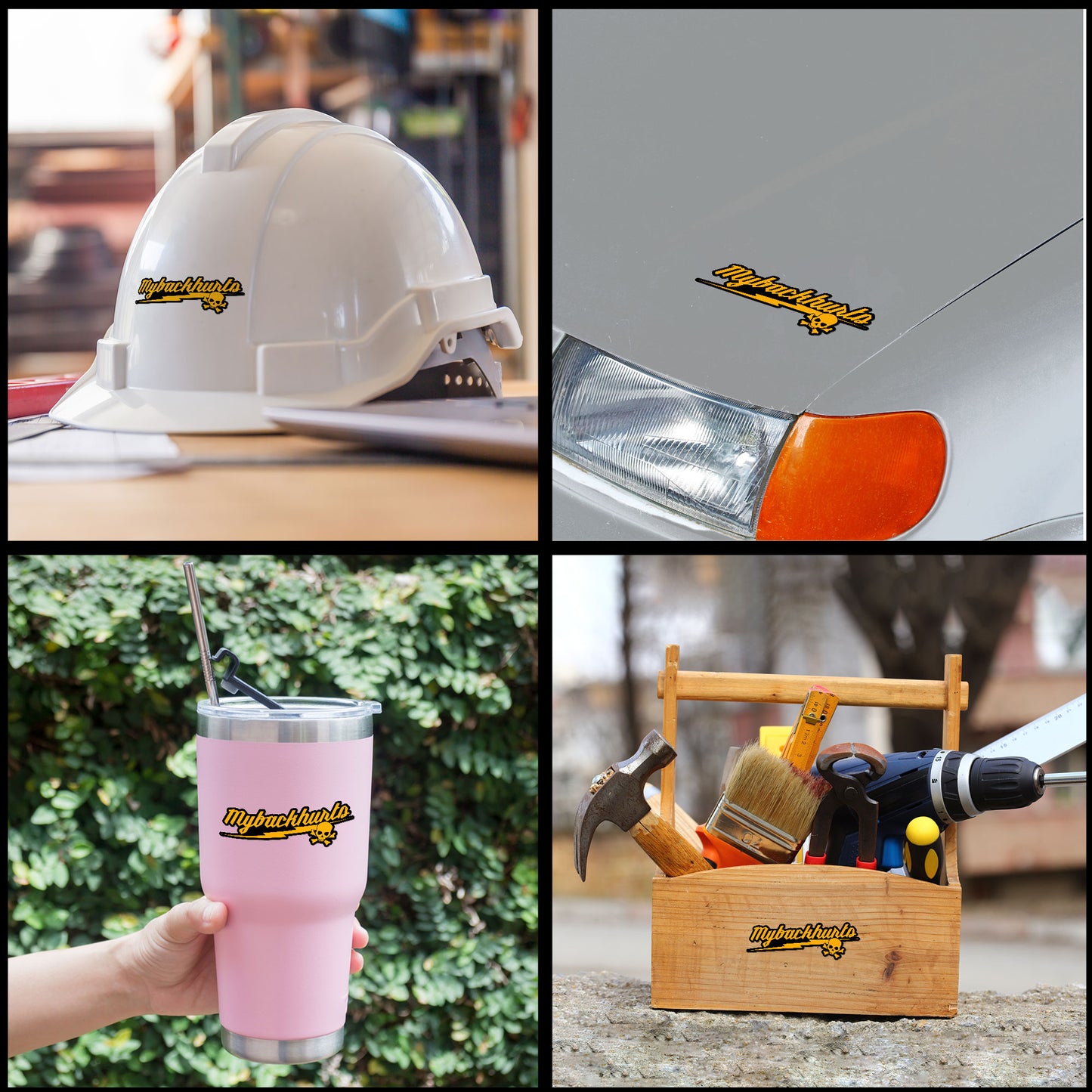 My Back Hurts Stickers Funny Workout Meme Sticker Waterproof Vinyl Decals for Hard Hat Car Truck Laptop Helmet Water Bottles Bicycle Luggage Stickers