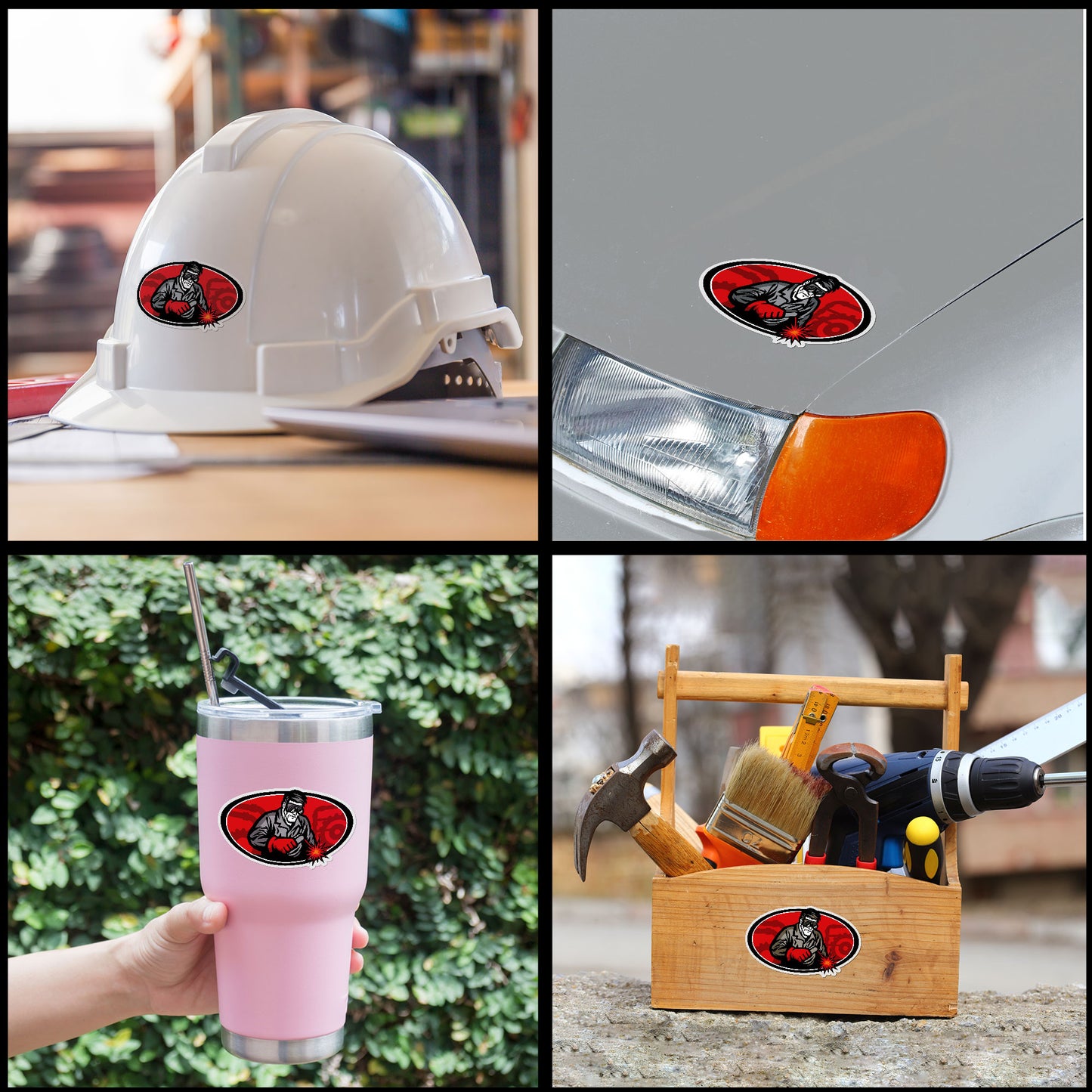 Welder Red Stickers Funny Welding Welder Engineer Blue Collar Stickers Waterproof Vinyl Decals for Car Truck Laptop Helmet Water Bottles Bicycle Luggage Stickers